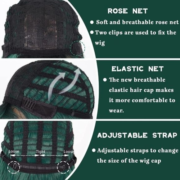 Dark Pink Wig with Bangs - Picture 3 of 3